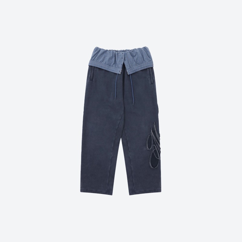 Double Waist Scripted Pants